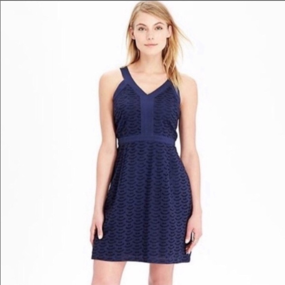 Old Navy Sleeveless Eyelet Sheath Dress Navy